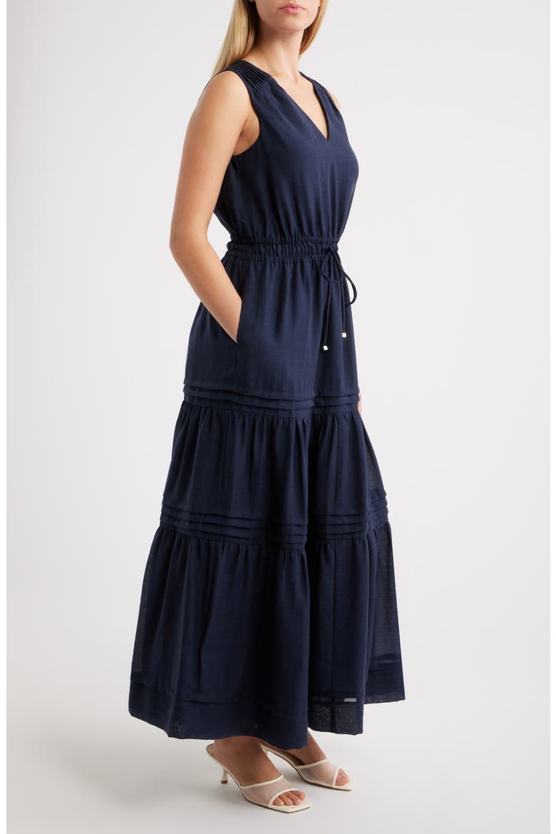 Pleated Maxi Dress, Alternate, color, MEDIEVAL BLUE