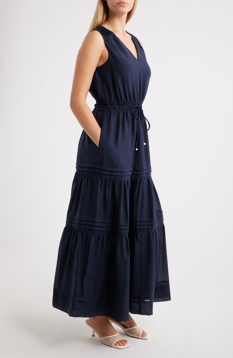 Bernardo Pleated Maxi Dress, Alternate, color, Medieval Blue