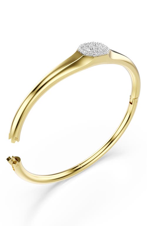 Swarovski Dextera Pave Crystal Cluster Bangle Bracelet In Gold