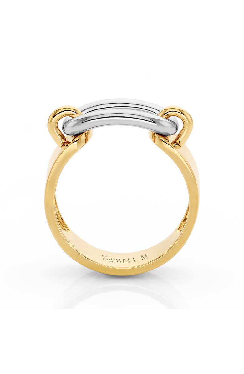 Michael M Luxe Link Two Tone Ring, Alternate, color, Yellow And White Gold
