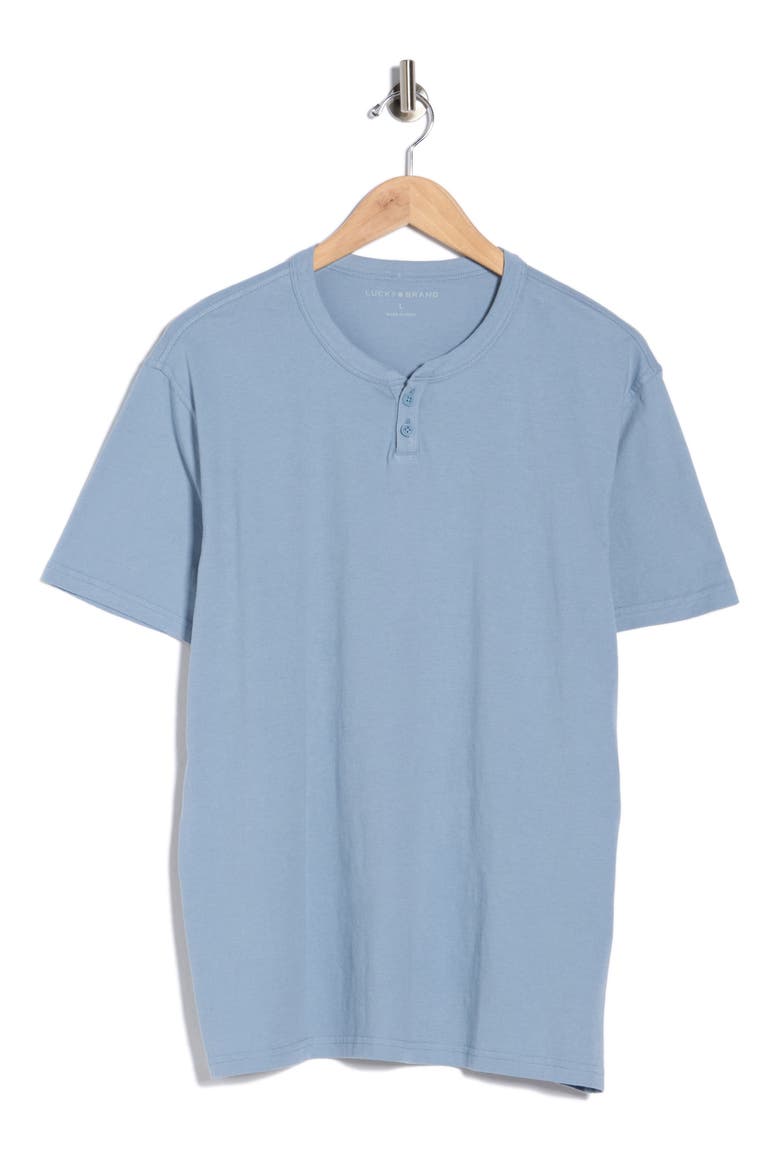 Split Neck Henley T-Shirt, Alternate, color, FADED DENIM