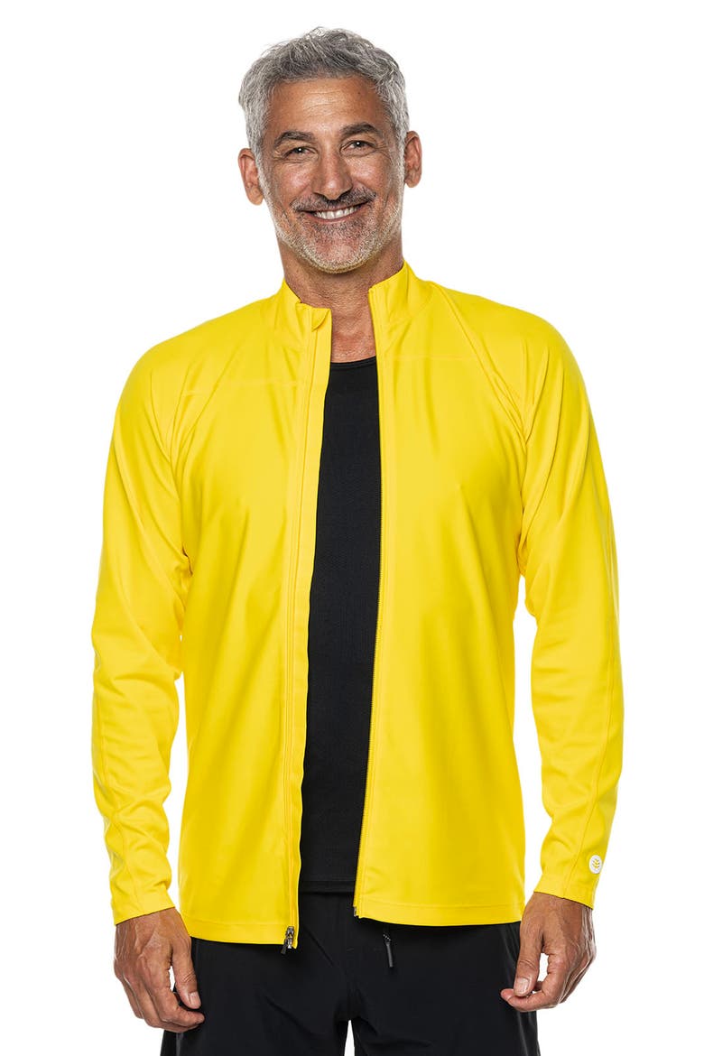 Men's Menorca Long Sleeve Swim Jacket, UPF 50+ Sun Protection, Alternate, color, Bold Yellow