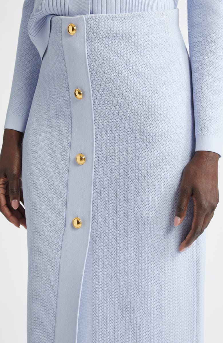 ST. JOHN Mixed Stitch Flatback Rib Skirt, Alternate, color, Blue Lagoon