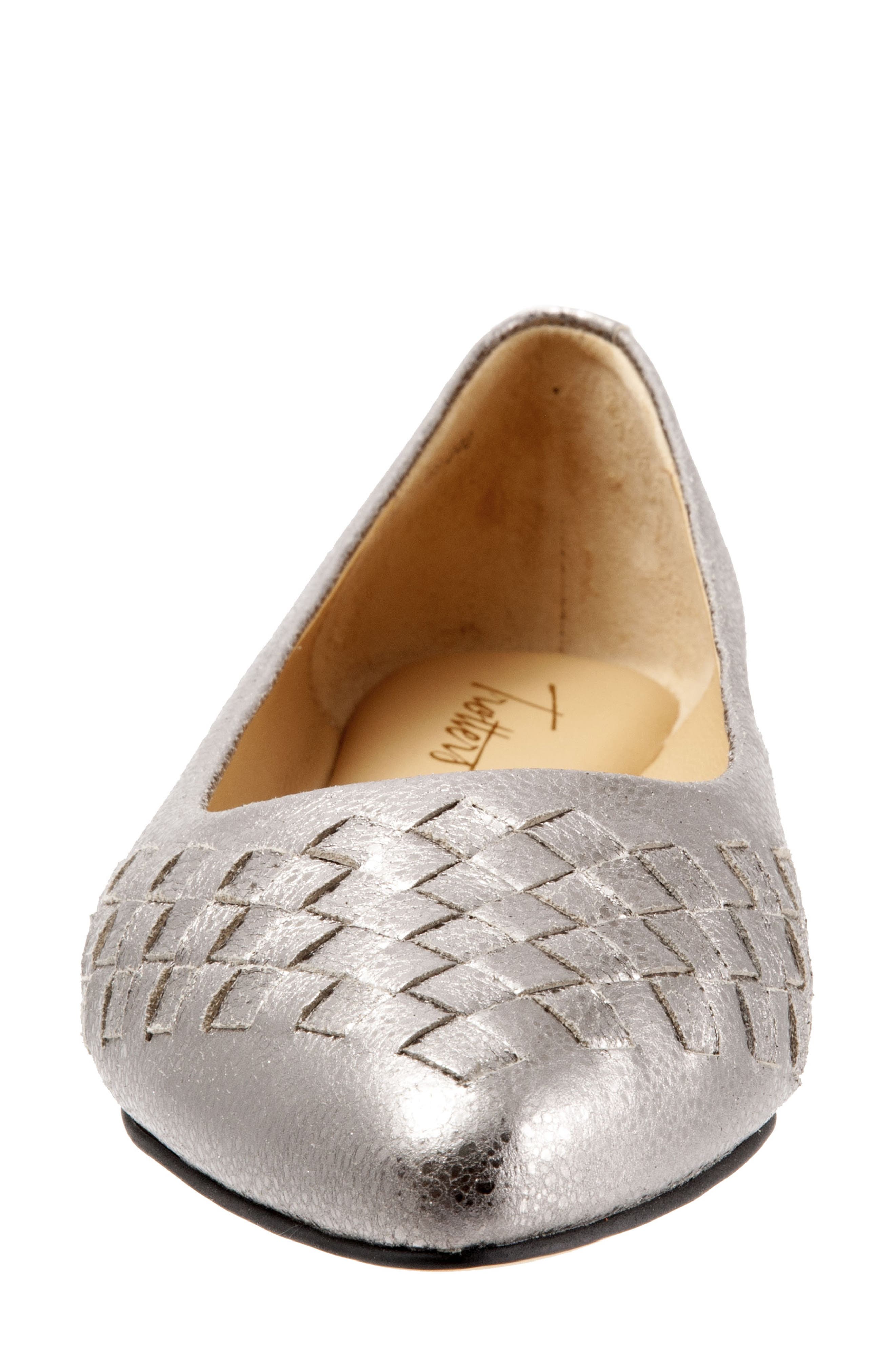 Estee Woven Flat, Alternate, color, SILVER LEATHER