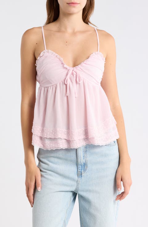 Double Tier Lace Trim Cami