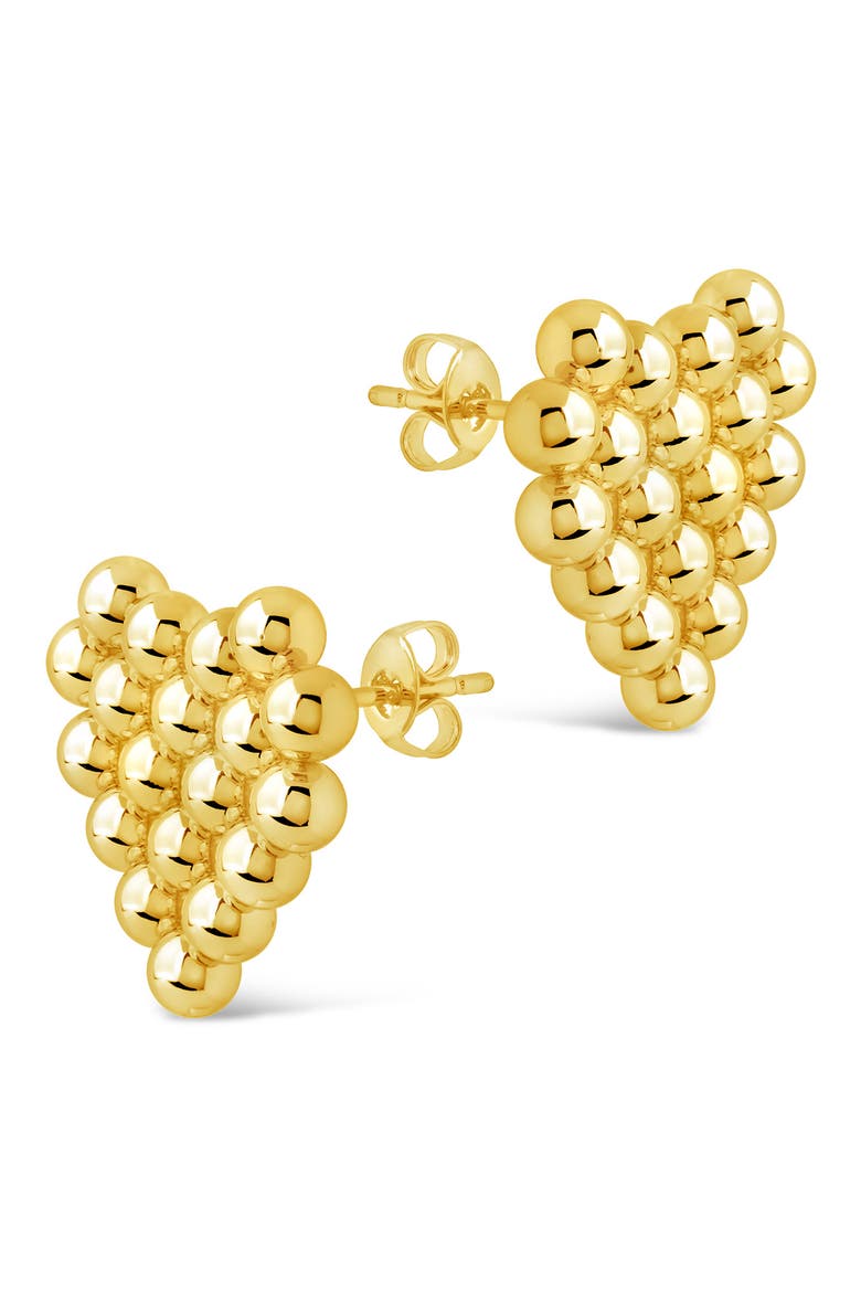 Meredith Beaded Heart Stud Earrings, Alternate, color, GOLD