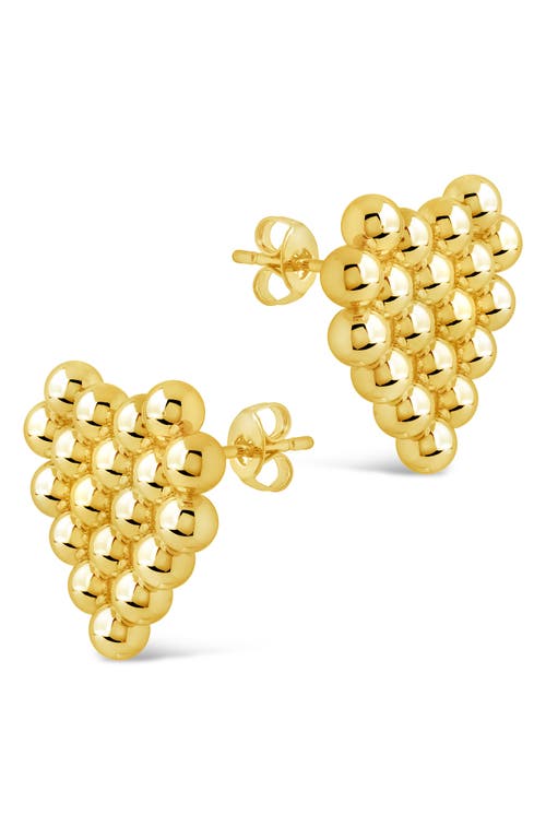 Sterling Forever Meredith Beaded Heart Stud Earrings In Gold