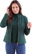 Jessica London Suede Zip Front Jacket