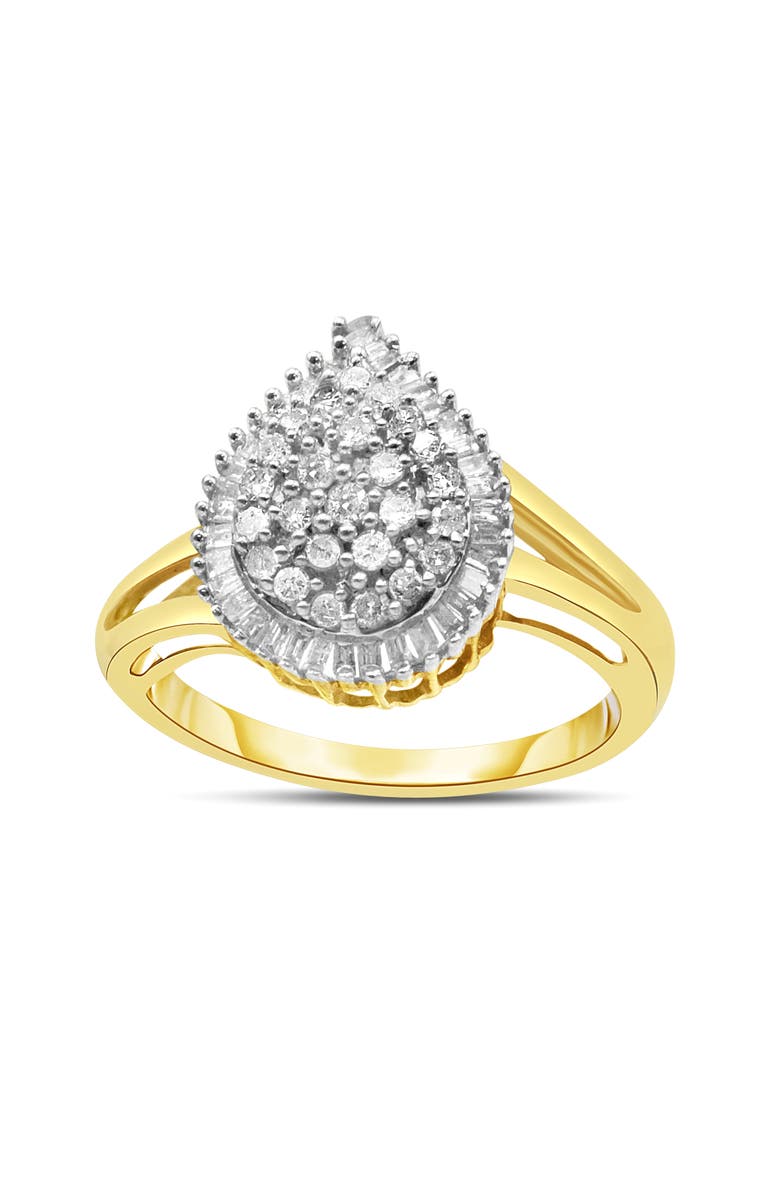 Haus of Brilliance 10K Yellow Gold 1/2 Cttw Diamond Pear Ring, Main, color, Yellow