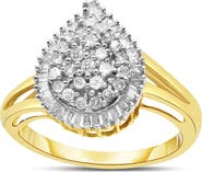 Haus of Brilliance 10K Yellow Gold 1/2 Cttw Diamond Pear Ring