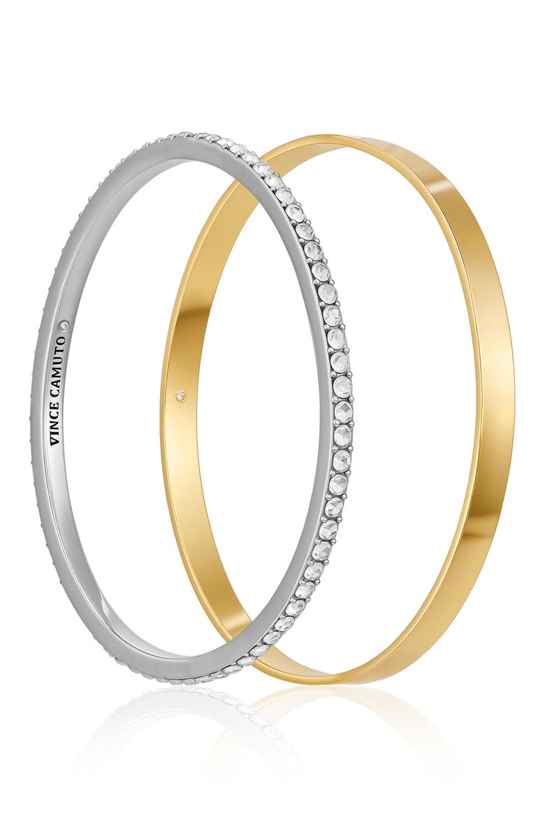 Two-Toned Bangle Set, Main, color, GOLDTONE