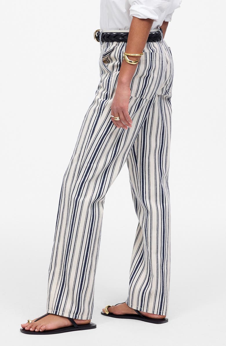 Madewell The Dean Stripe Easy Straight Leg Cotton & Linen Pants, Alternate, color, 