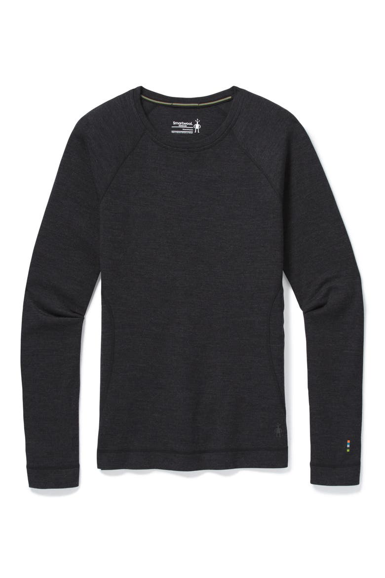 Merino 250 Base Layer Crew Top, Main, color, CHARCOAL HEATHER