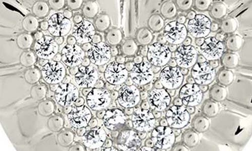 Sterling Forever Cubic Zirconia Heart Shield Charms In Silver
