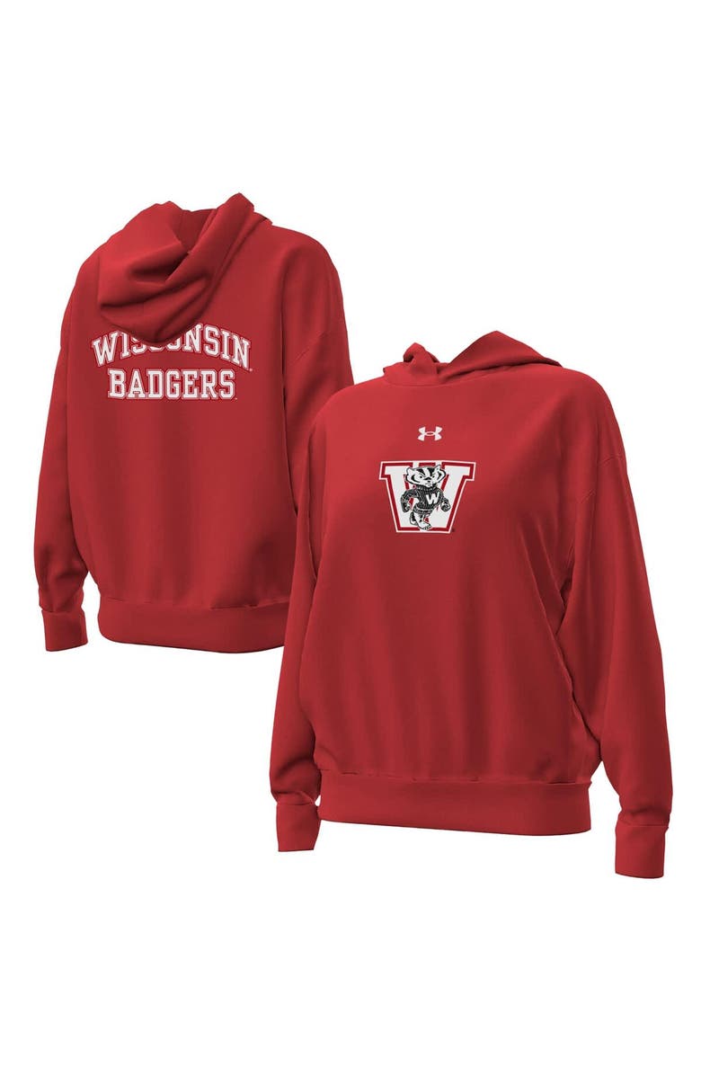 Under Armour Women's Under Armour Red Wisconsin Badgers Throwback Hoodie, Main, color, Red