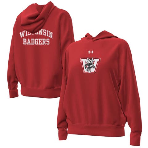 Women's Under Armour Red Wisconsin Badgers Throwback Hoodie