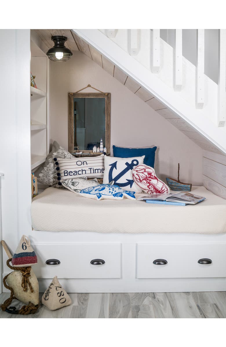 Beachcombers Lobster Cotton Blend Mini Accent Pillow 10" x 16", Alternate, color, Red