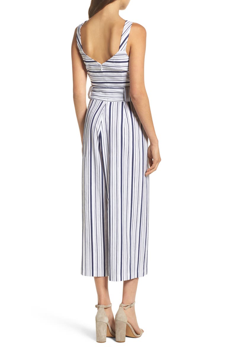 Stripe Culotte Jumpsuit, Alternate, color, BLUE/ WHITE ELLA STRIPE