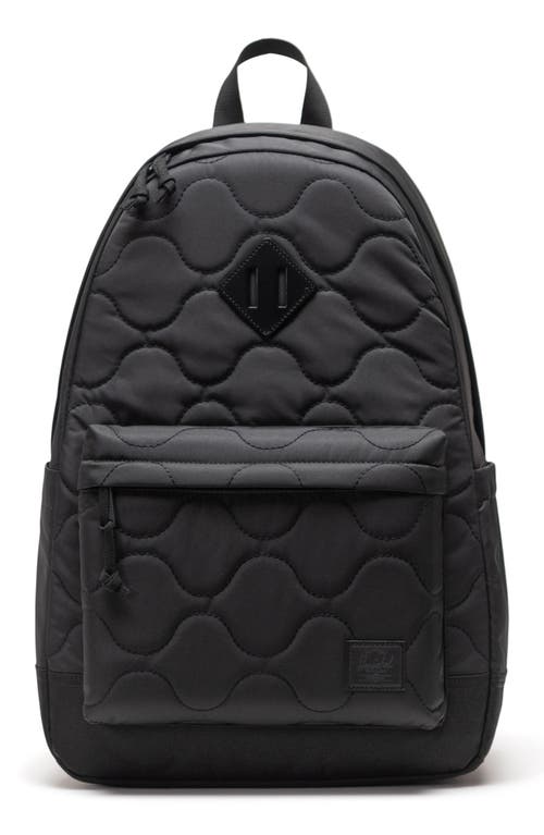 Herschel Supply Co . Heritage Quilted Backpack In Black