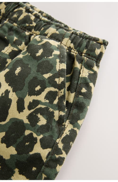Next Kids' Leopard Print Wide Leg Jeans In Green