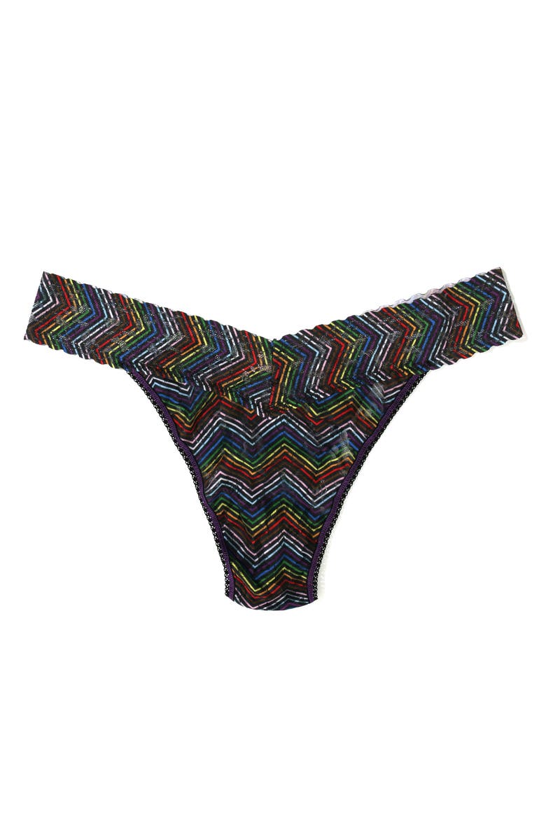Hanky Panky Print Original Rise Lace Thong, Main, color,