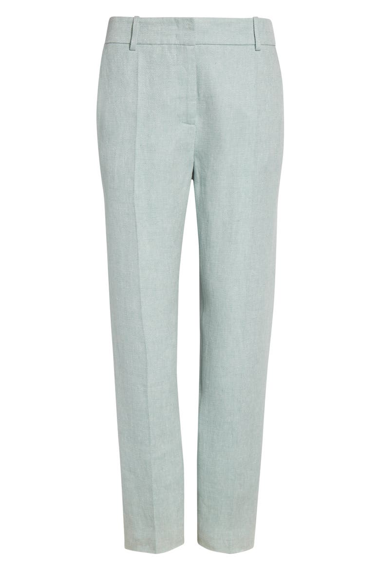 Slim Fit Linen Trousers, Alternate, color, JADE