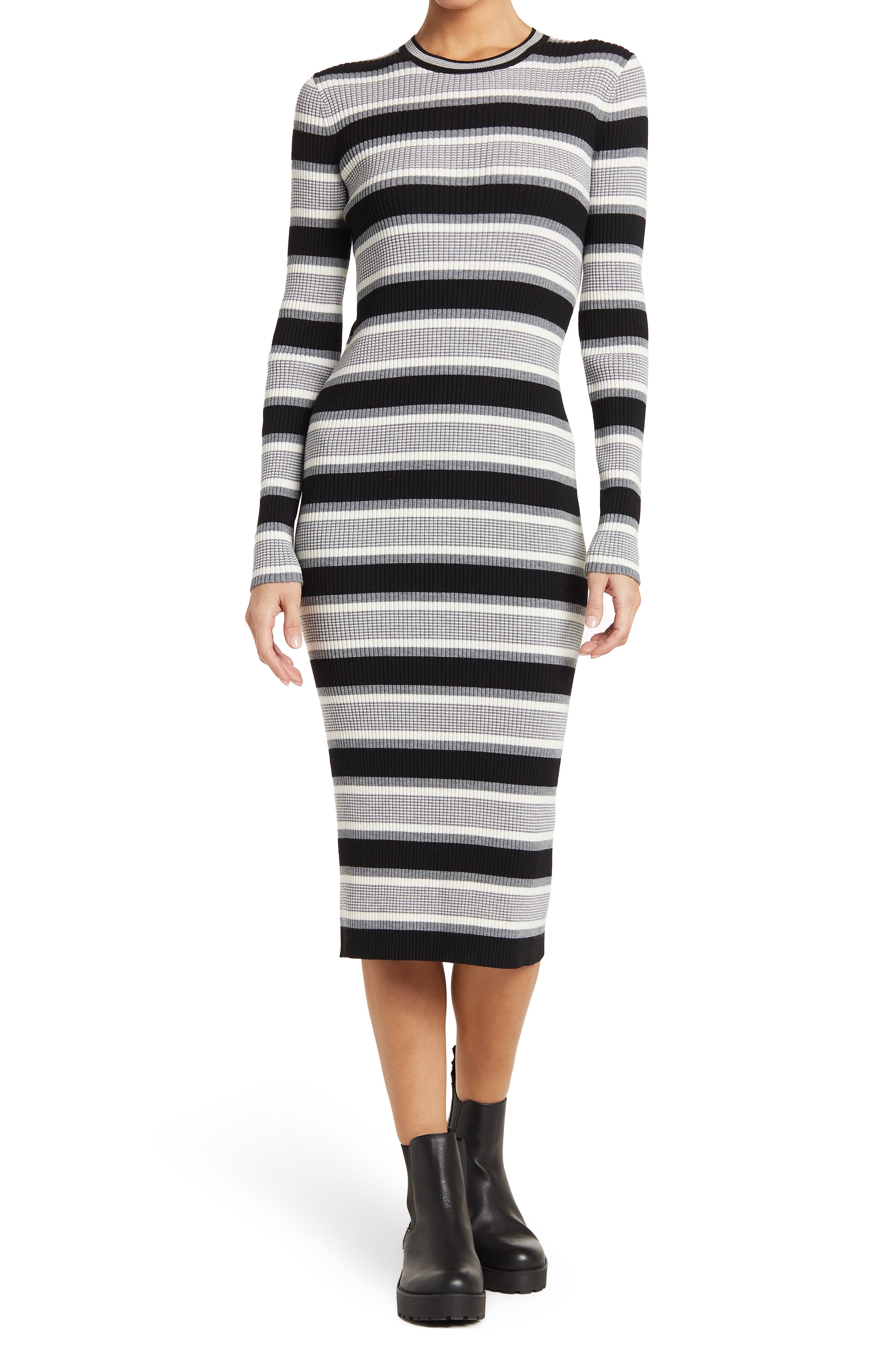 Theory Single Stripe Ribbed Knit Dress (Women) | Nordstromrack