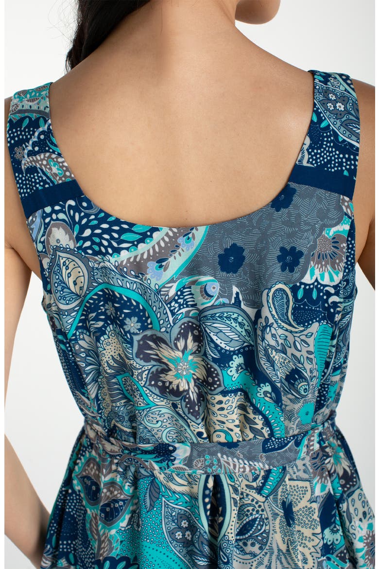 Floral Print Maxi Dress, Alternate, color, AQUA BLUE MLT