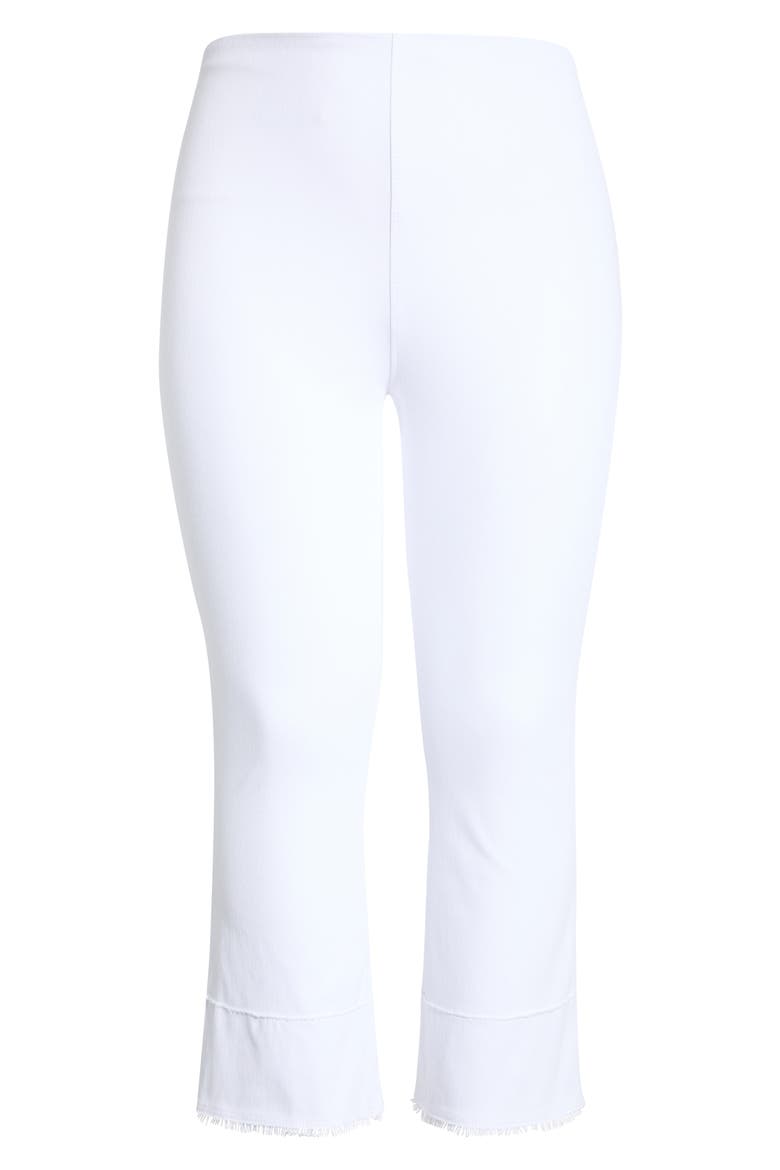 Dara High Waist Seamed Fringe Hem Crop Jeans, Alternate, color, WHITE