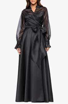Xscape Evenings Long Sleeve Organza A-Line Gown