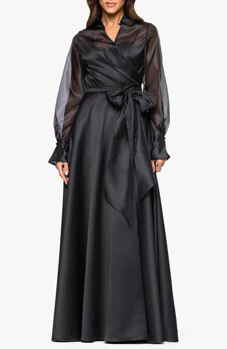 Xscape Evenings Long Sleeve Organza A-Line Gown