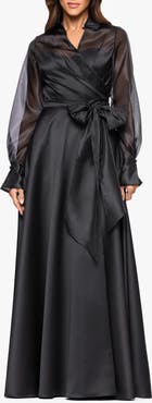Xscape Evenings Long Sleeve Organza A-Line Gown