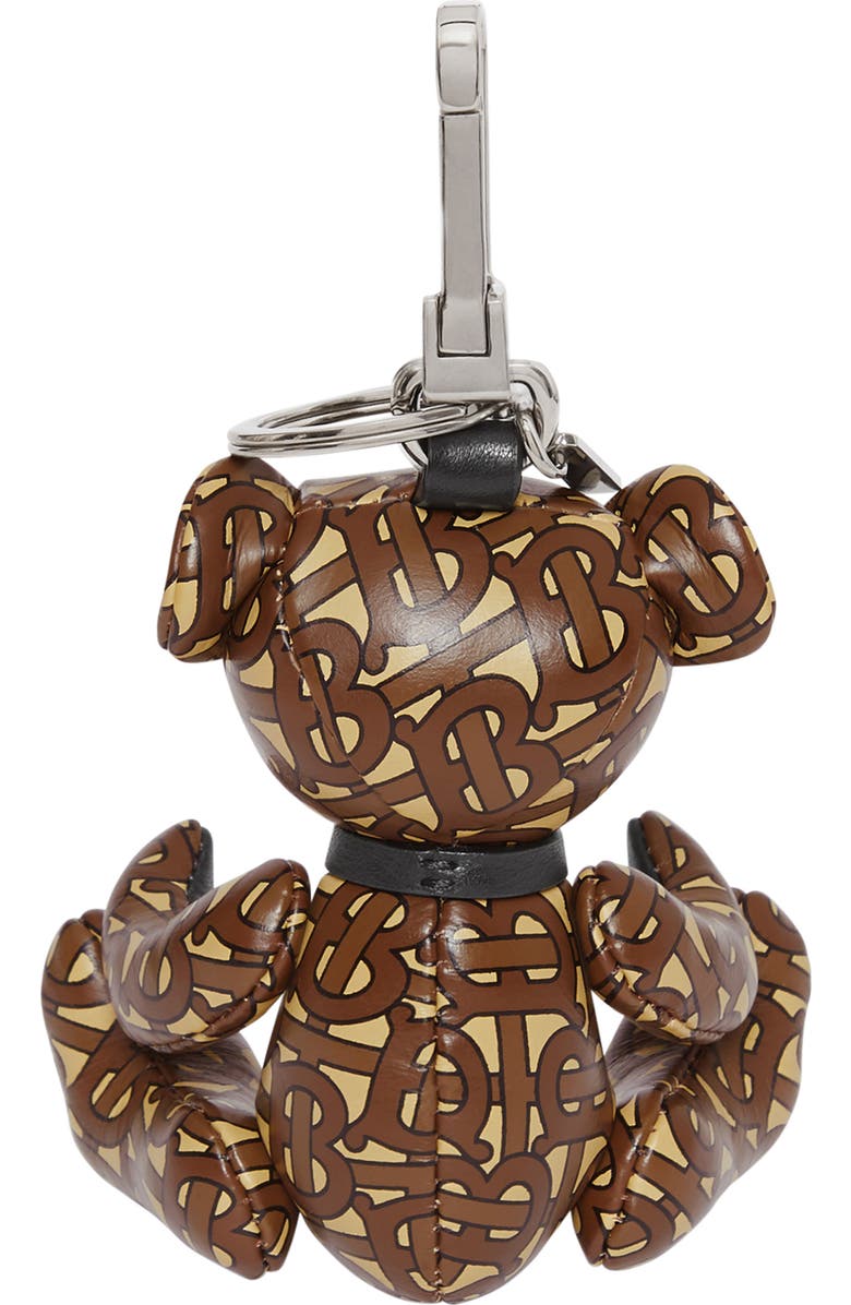 Burberry Thomas Bear Monogram Print Leather Bag Charm, Alternate, color,