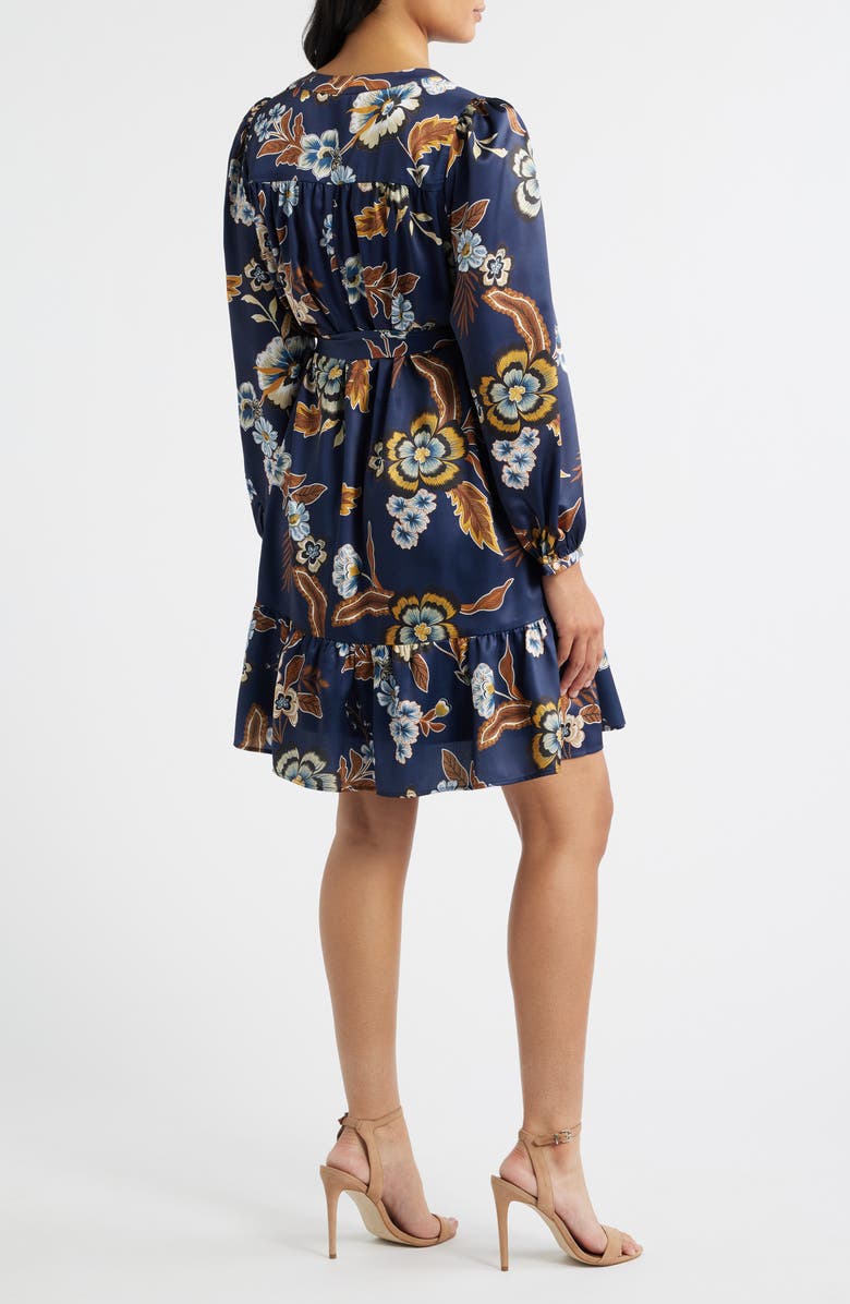 Julia Jordan Floral Long Sleeve Dress, Alternate, color, Navy Multi
