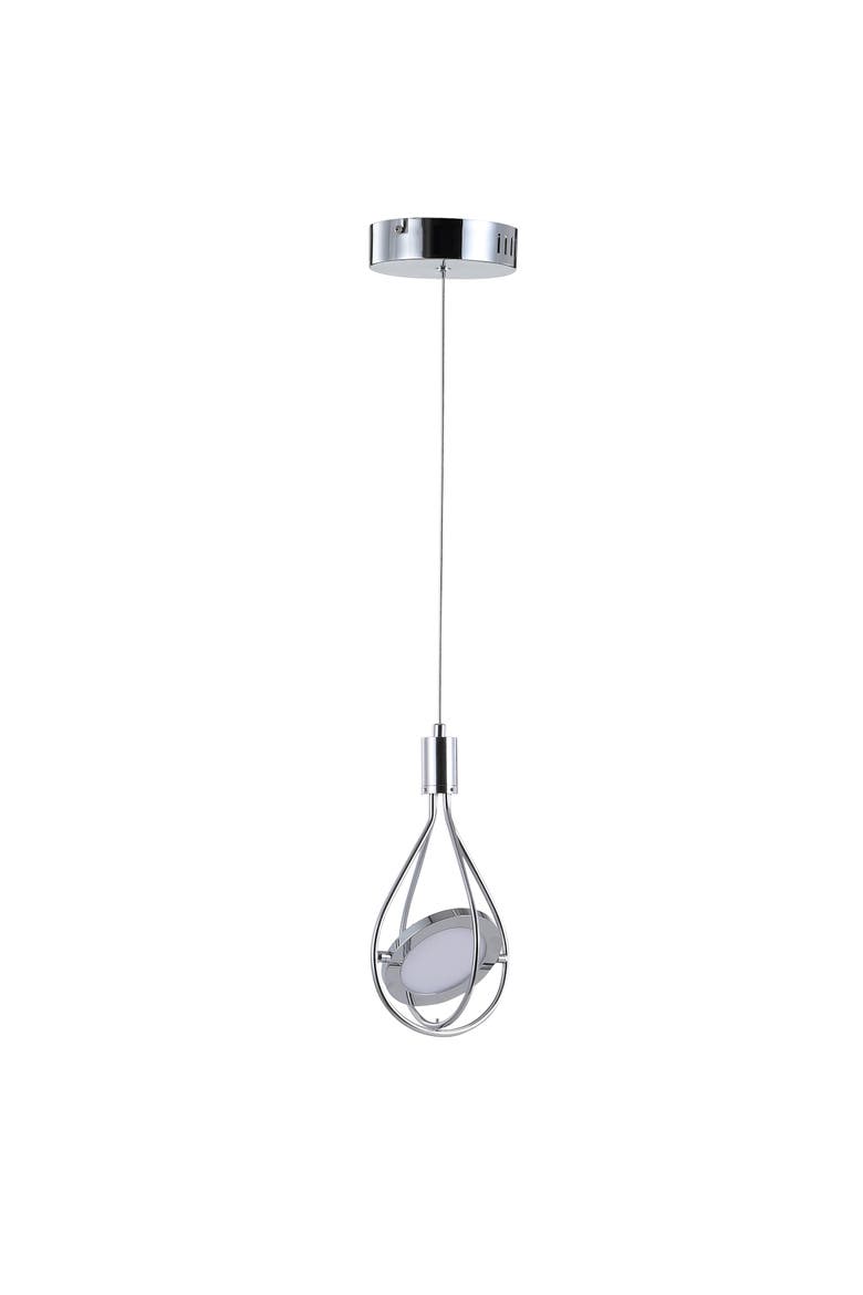Orion Adjustable Modern Integrated 1-Light Cluster LED Metal Pendant, Alternate, color, Chrome