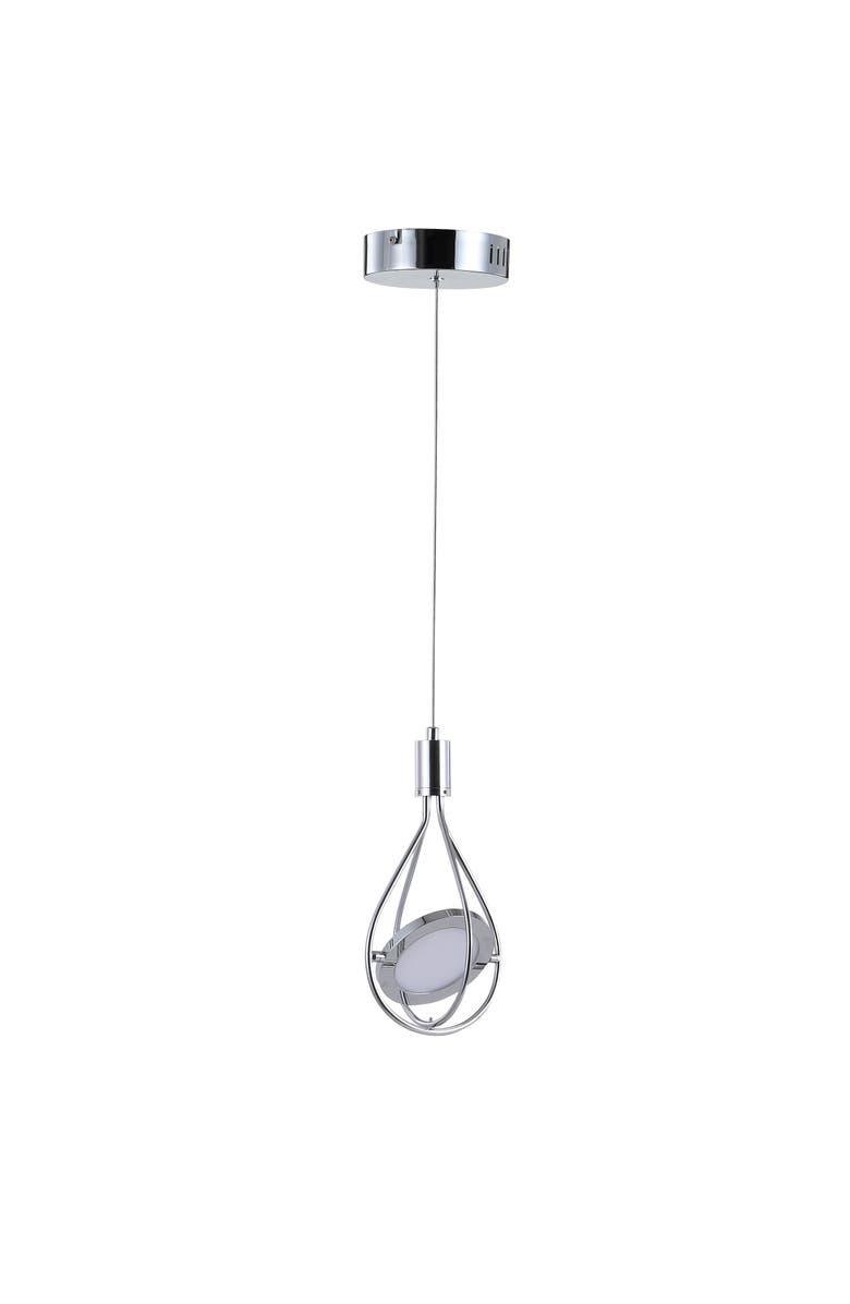 JONATHAN Y Orion Adjustable Modern Integrated 1-Light Cluster LED Metal Pendant, Alternate, color, Chrome