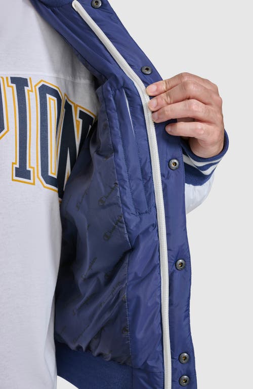 Champion Varsity Quilted Bomber Jacket In Blue