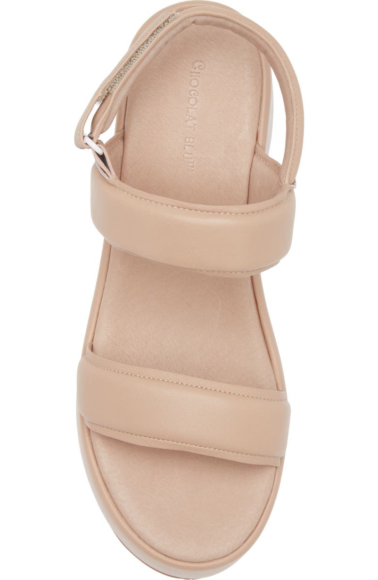 Chocolat Blu Kande Slingback Platform Wedge Sandal, Alternate, color, Beige Leather