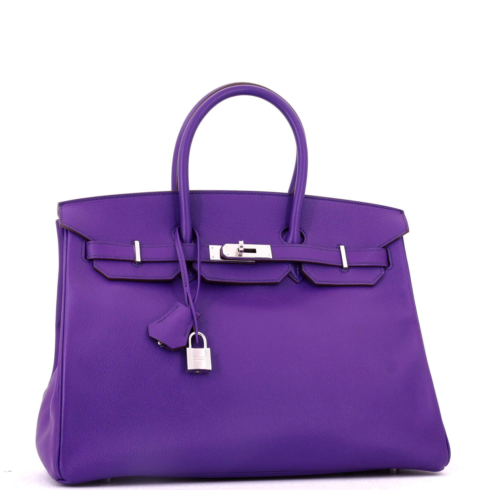 Birkin Handbag Purple Epsom with Palladium Hardware 35, Alternate, color, Red