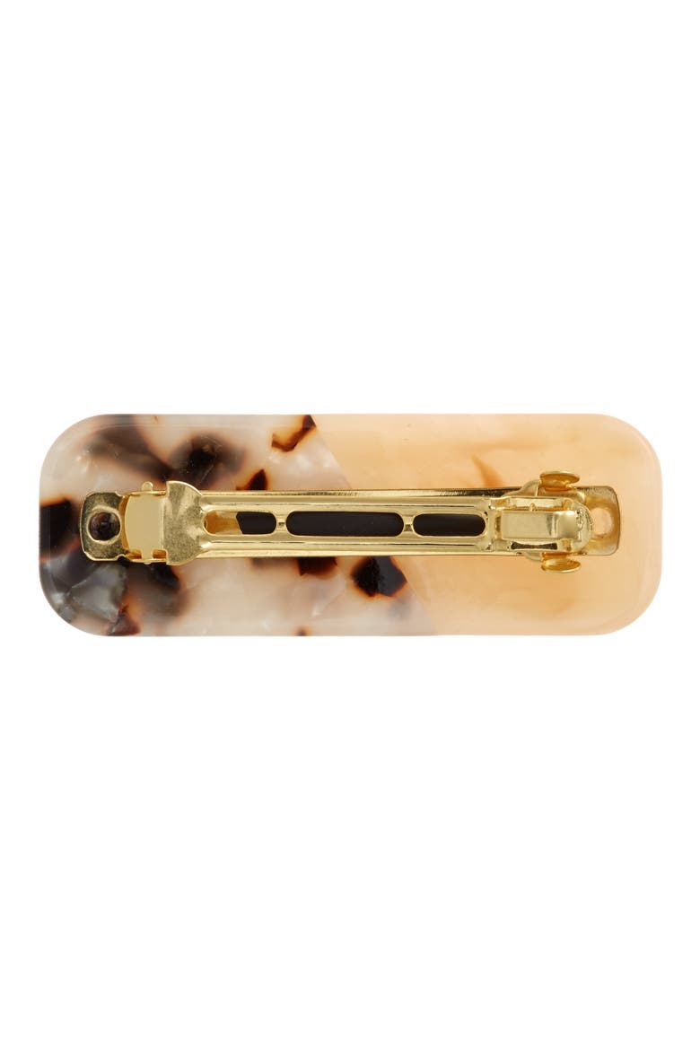 Oval Colorblock Tortoise Barrette, Alternate, color, CREAMY HORN MULTI
