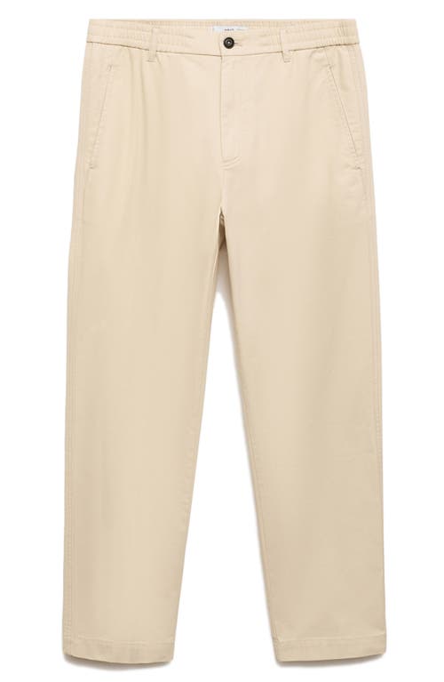 Mango Regular Fit Cotton Trousers In Sand