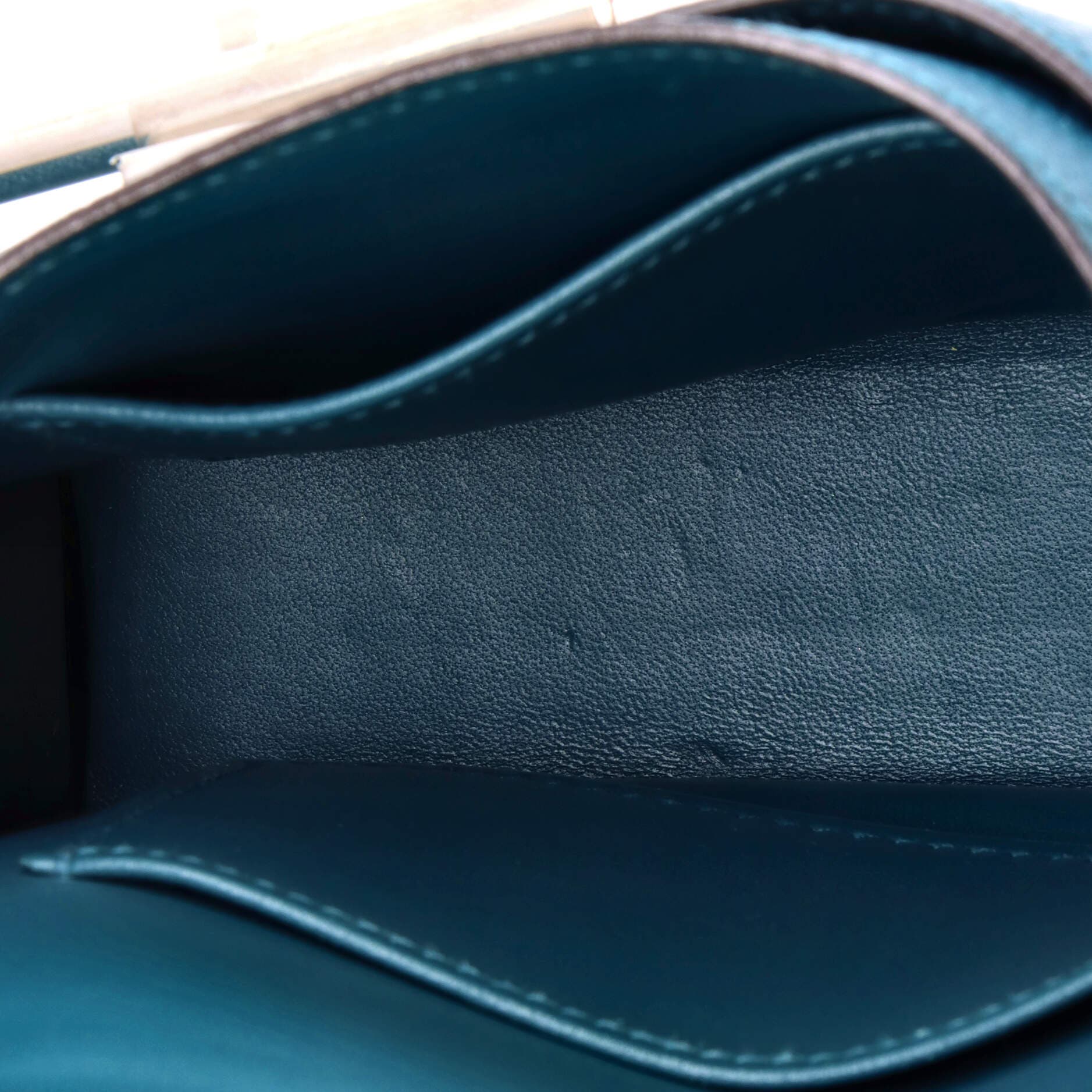 Pre-Owned Hermes Verrou Bag Chevre Mysore and Canvas Mini, Alternate, color, Vert Bosphore