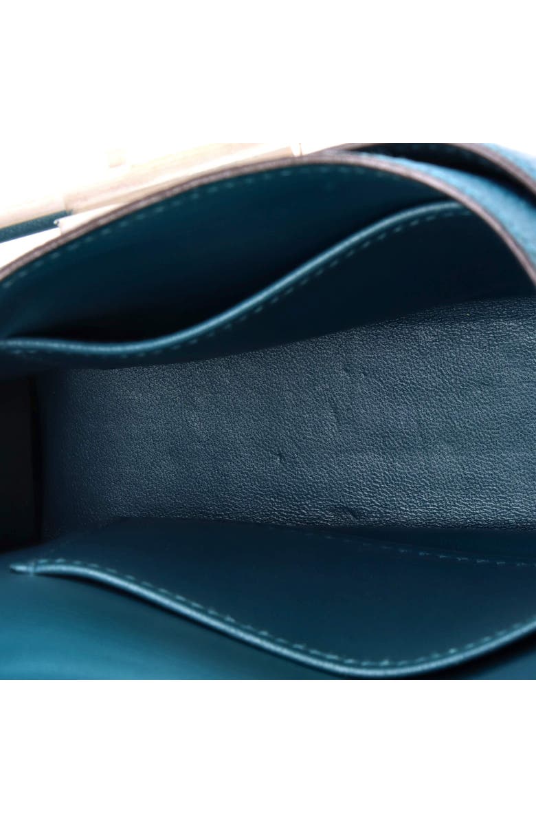 Pre-Owned Hermes Verrou Bag Chevre Mysore and Canvas Mini, Alternate, color, Vert Bosphore