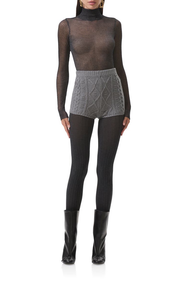 Benoite Sweater Shorts, Alternate, color, HEATHER GREY