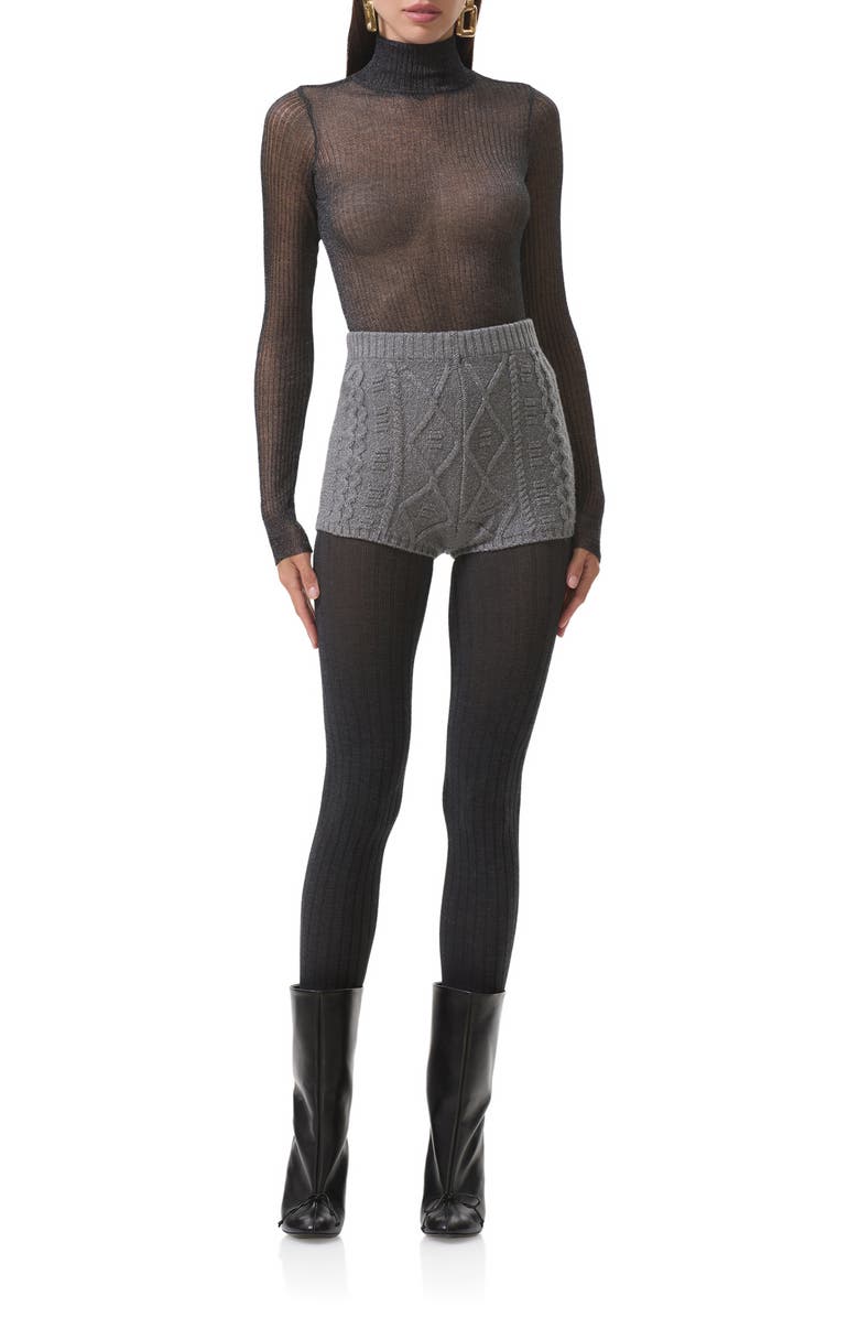 AFRM Benoite Sweater Shorts, Alternate, color, Heather Grey