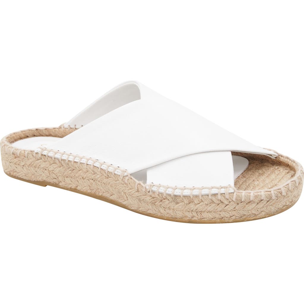 Andre Assous Estelle Espadrille Platform Slide Sandal In White