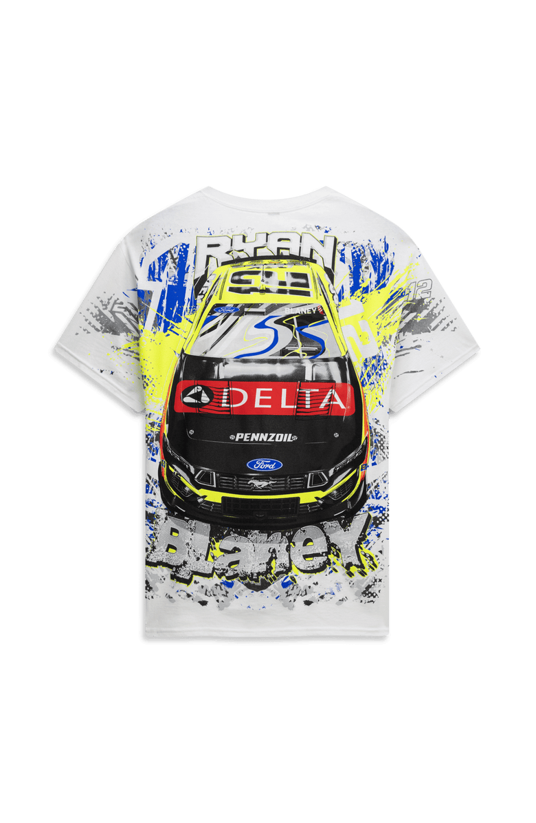 Classic Ink Men's Classic Ink White Ryan Blaney #12 Delta Total Print T-Shirt, Alternate, color, White