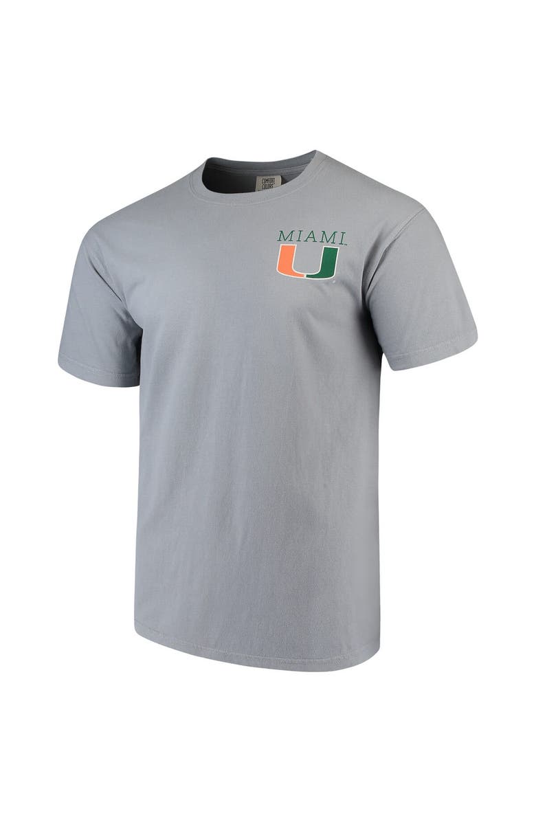 IMAGE ONE Men's Gray Miami Hurricanes Comfort Colors Campus Scenery T-Shirt, Alternate, color, 