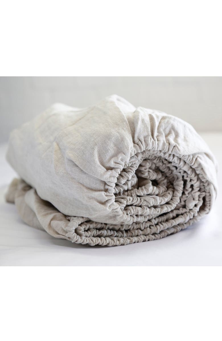 Pom Pom at Home Linen Fitted Sheet, Alternate, color,