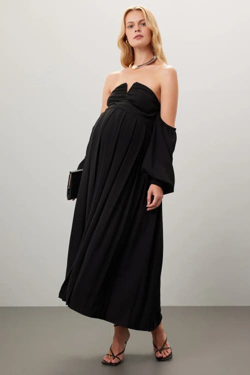 Emilia George Sabrina Gown In Black
